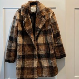 Plaid Sherpa Coat